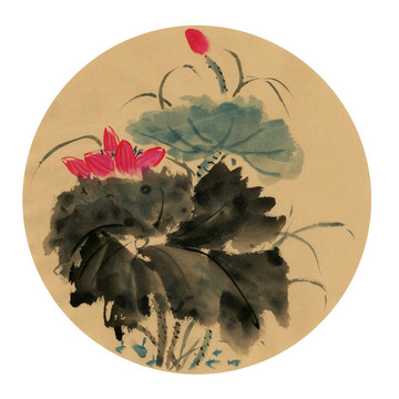 國畫荷花