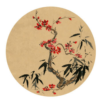 梅花 竹子 國(guó)畫(huà)
