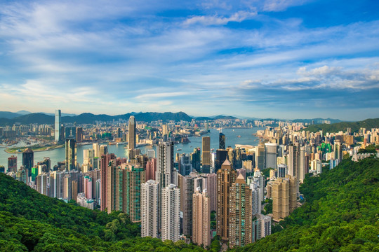 香港风光 全景 黄昏