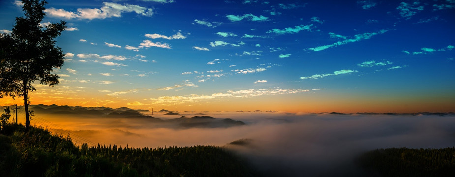 家乡美 雾景 全景图