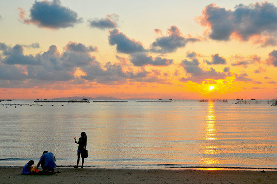 海洋海岛 海上日落 黄昏 海边