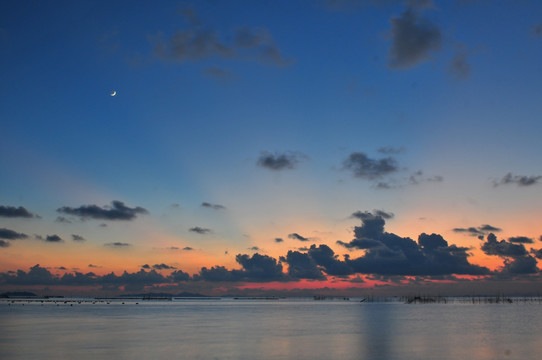 海洋海岛 海上日落 黄昏