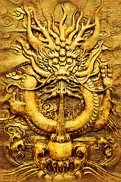 龍 龍飾 龍紋 無框畫
