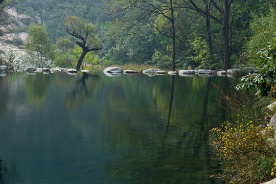 泰山桃花峪风光