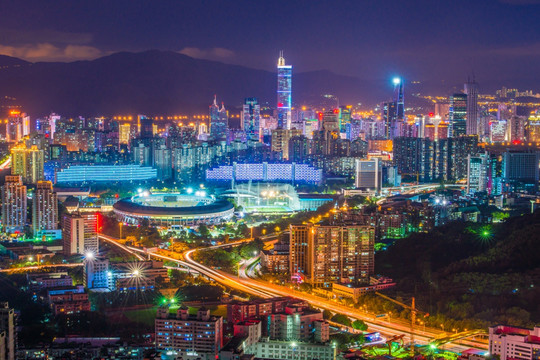 深圳福田夜景 赛格广场 体育场