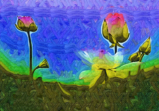 荷花 抽象畫