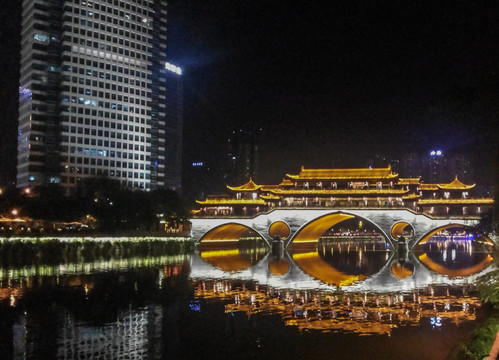 成都安顺廊桥 成都夜景