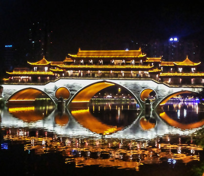 成都安顺廊桥 成都夜景