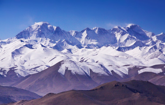 西藏久乌拉山口卓奥友峰