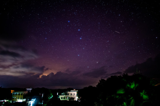 星空 银河 村庄