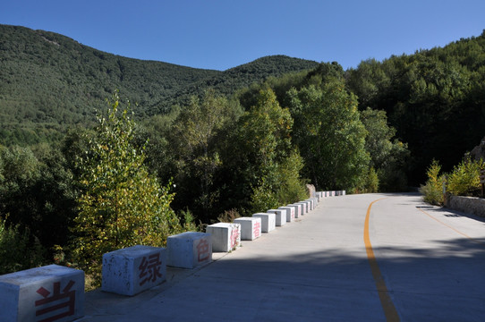 开阔的山路美景