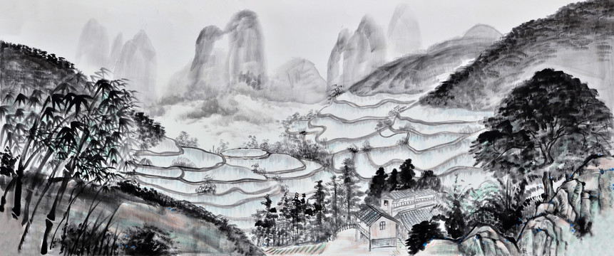 桂林山水國(guó)畫(huà) 梯田國(guó)畫(huà)