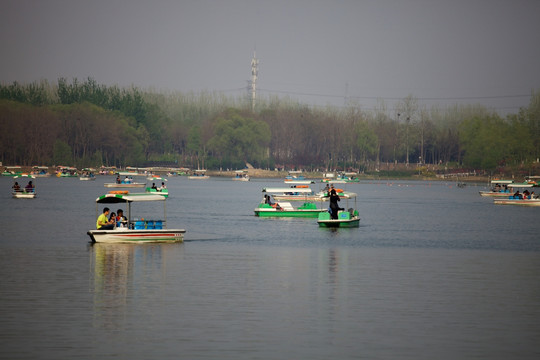 公园湖面划船