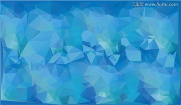 夏日冰藍(lán)多邊形折紙圖案背景