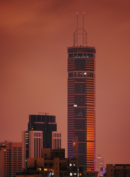 超高层建筑夜景