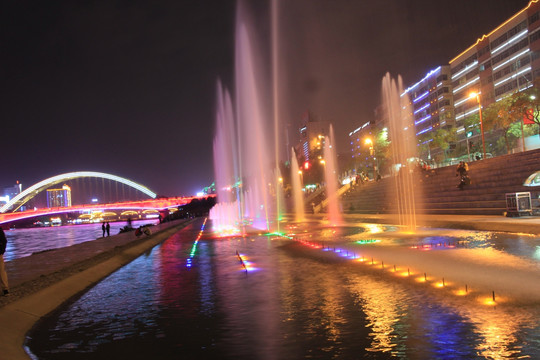 兰州黄河风情线滨河路夜景