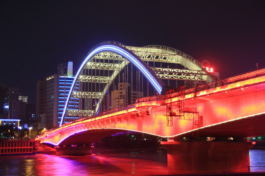 兰州黄河桥夜景