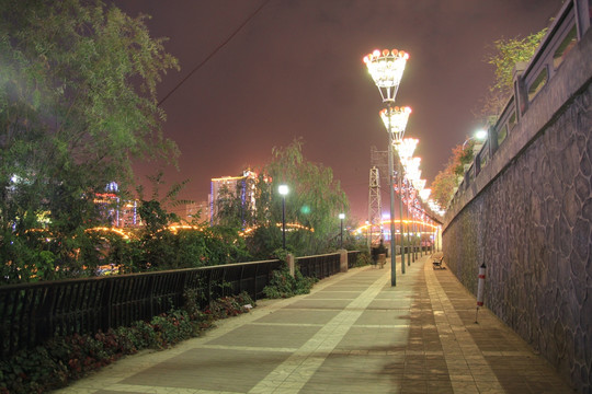 兰州黄河风情线滨河路夜景