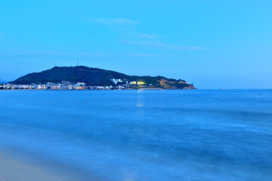 渔港之夜 海滨夜色 海边小镇