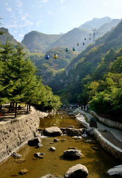 高山 小溪 索道 青天河风景区