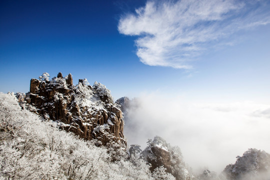 安徽黄山雪景