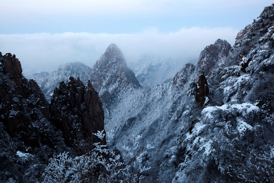 安徽黄山雪景