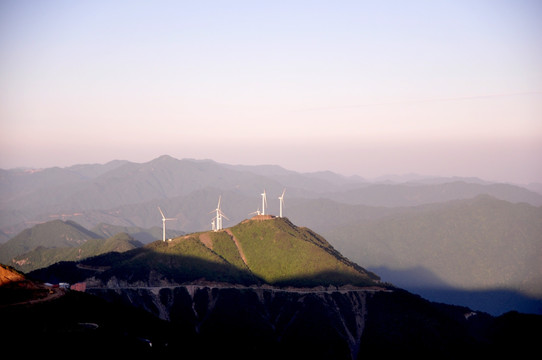 风电 风景 晚霞 云天 景区