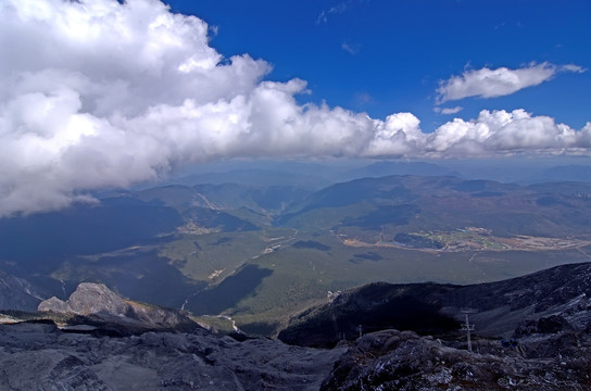 丽江玉龙雪山山顶俯瞰全景