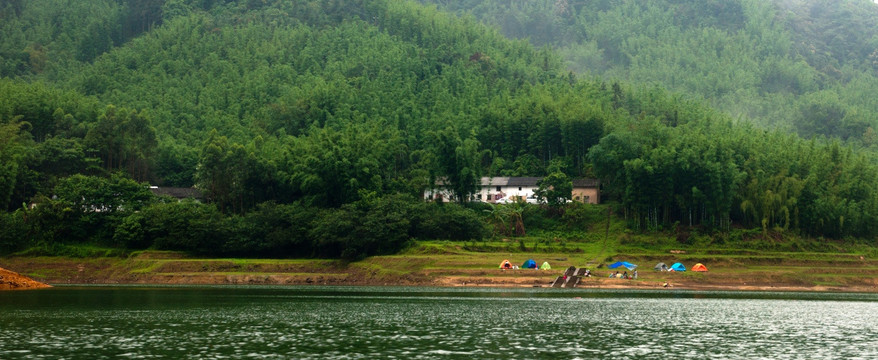 户外露营 山林湖泊竹海