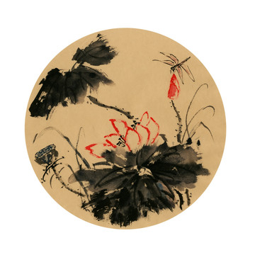 荷花蜻蜓 裝飾畫(huà)