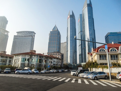 青岛 街景 楼房建筑