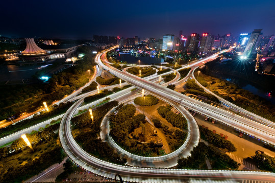 南宁竹溪立交高清全景 夜景