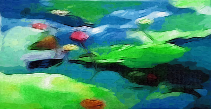 油畫(huà) 荷花