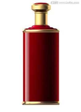 金属红釉瓶效果图