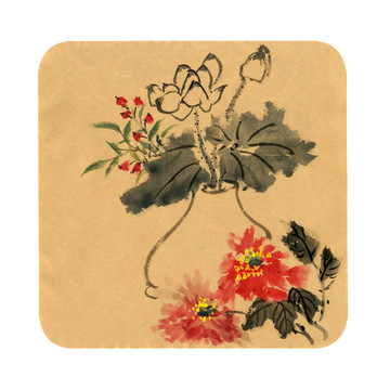 插瓶花卉 裝飾畫 牡丹荷花