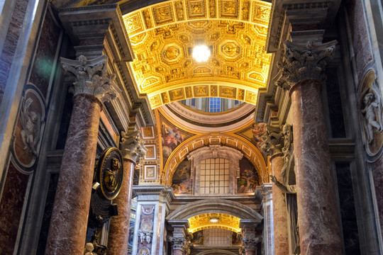 梵蒂冈大教堂金色穹项