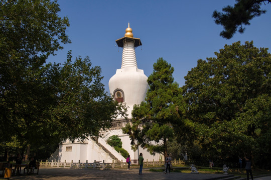 扬州瘦西湖公园 白塔 法海寺