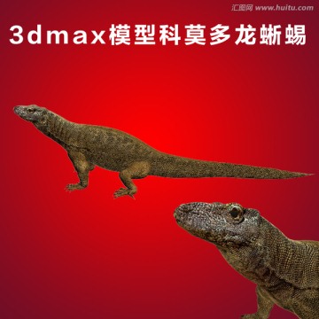 3dmax模型科莫多龍蜥蜴