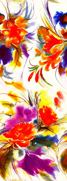時(shí)尚數(shù)碼印花女裝面料花型未分層