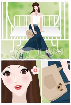 小清新唯美女孩插畫(huà)（本子圖片）