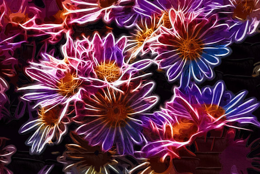 抽象油畫 花卉油畫 裝飾畫