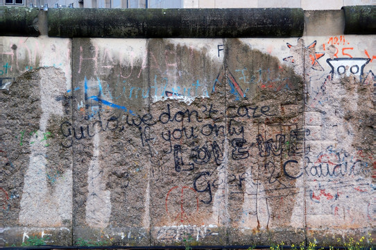柏林墙遗址混凝土墙特写