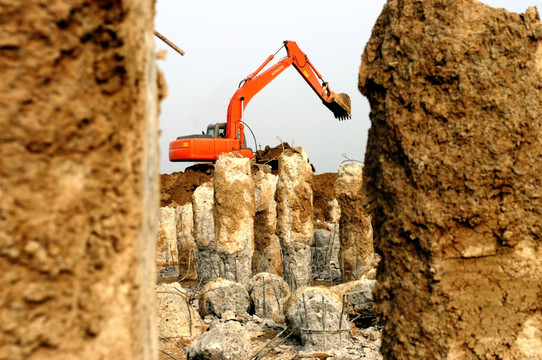 建筑工地挖掘机