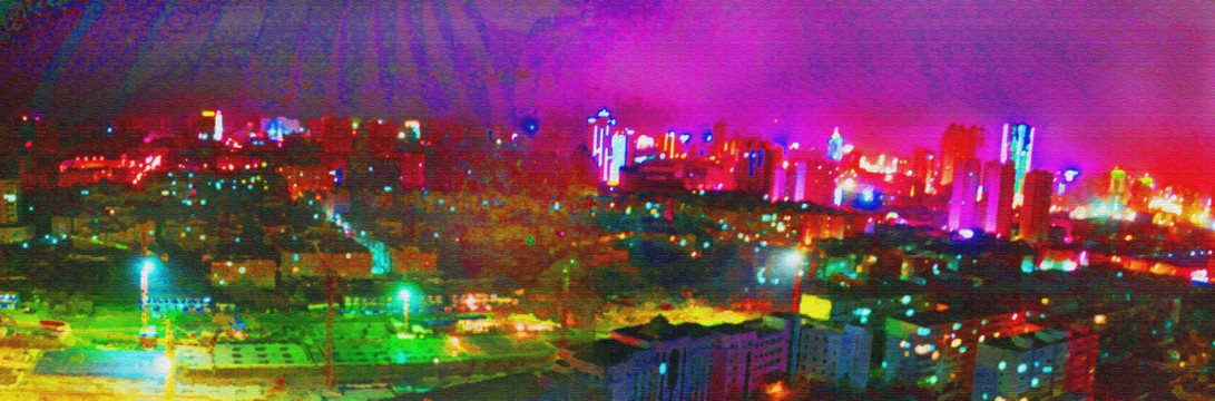蘭州夜景油畫