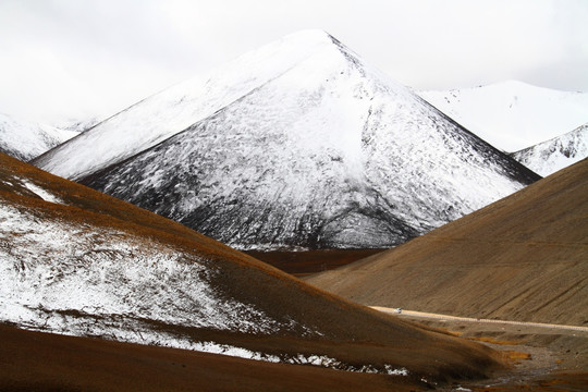 西藏雪山纳木错旁