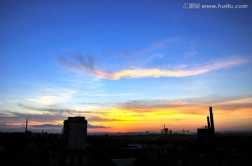 蓝天 夕阳