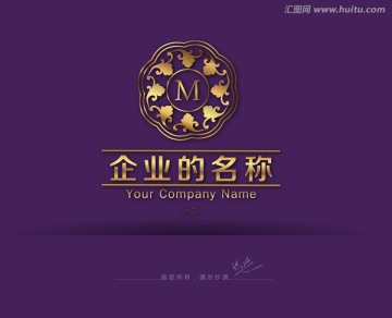 花卉logo 字母M