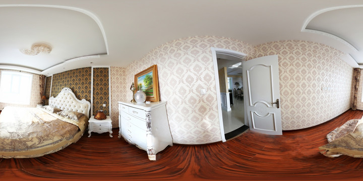 温馨欧式卧室360全景图