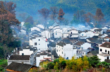 婺源秋色 徽派建筑 最美乡村