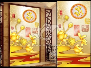藝術(shù)玻璃浮雕玄關(guān)（無效果圖）